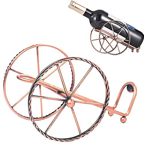 Weinflaschenhalter Aus Metall, Metall Kupfer Weinhalter, Eisen Weinregal Retro, Design Weinflaschenhalter, Personalisierte Freistehende Metall Weinregal, für Küche, Restaurant, Bar, Weingut