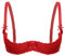 Choomomo Women's Sexy Lace Push Up 1/4 Cups Sheer Bra Top Underwired See Through Bralette Lingerie Red XL