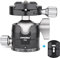 INNOREL E34 Low Profile CNC-Stativ-Kugelkopf 360° Panorama-Kugelkopf mit 2 1/4 Arca-Swiss-kompatiblen Schnellwechselplatten und Wasserwaage für DSLR-Kameras, Stative und Einbeinstative