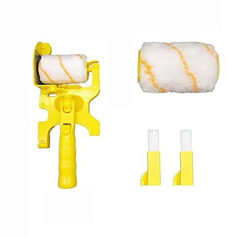 Ticfox Kantenroller Pinsel, Multifunktionaler Farbkantenroller Pinsel, Farbe Kantenroller Pinselwalze Farbpinsel Wandmalerei Walzenpinsel Set für Wandecken, Kanten und gleichmäßigen Farbauftrag