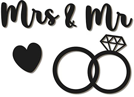 Papierdrachen Wanddekoration aus Holz - Hochzeit - ideale Deko für die Hochzeits-Location - Mr & Mrs - Stuhl-Deko oder Türschild - Set 10