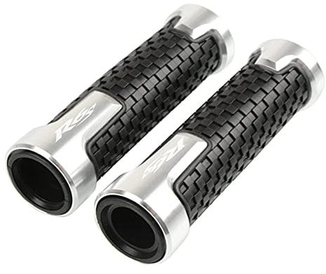 VISYYAI Motorrad-Handgriffe, CNC-Aluminium-Lenker, Rutschfestes Gummi-Handgriff-Zubehör Für Yamaha R6S, Kanada, R6S, Europa, R6S, USA-Version Griffstange (Farbe : Silber)