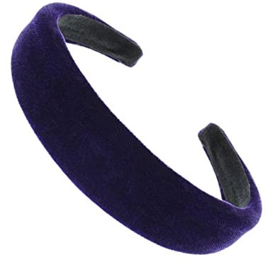 Topkids Accessories Velvet Padded Alice Headband Hairband Hair Band Head Band Women Girls 90s 80s 70s 60s Wedding Hen Party Bridal Festival Adult Wonderland Thick Wide (2.5cm Purple)