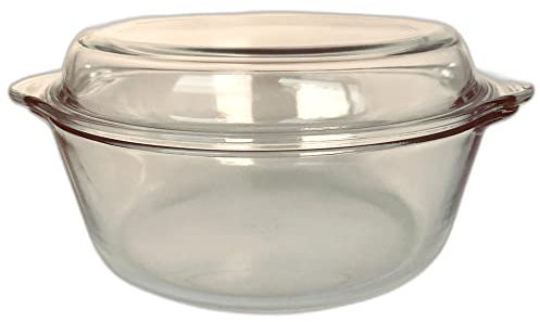 Tupperware Premiaglas Range Kasserolle Backform 2,1 L mit Deckel rund transparent Borosilikatglas Glas Behälter
