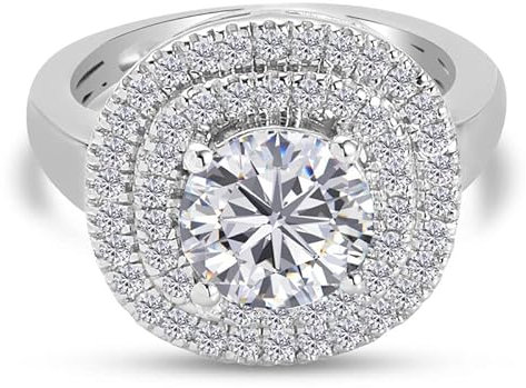 SHOP LC 0,33 ct runder weißer Diamant Ring für Frauen auf Gelbgold Vermeil 925 Sterling Silber, Größe 16