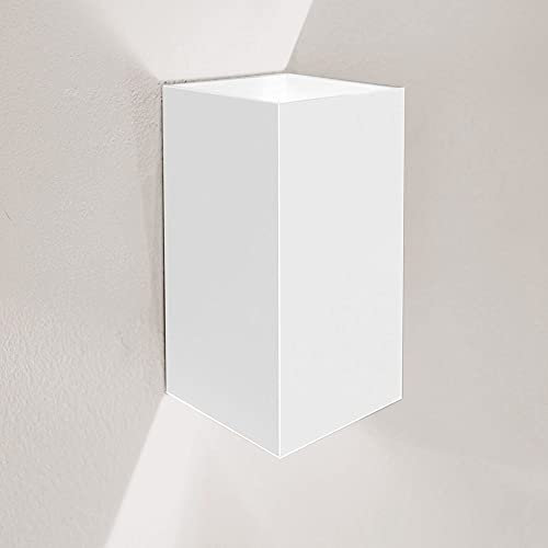 s.luce Ixa LED Außenlampe Wandleuchte IP44 Außenleuchte Effekt Wandlampe, Farbe Weiß, Rechteckig