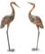 RELAX4LIFE Kranich-Gartenstatue 2 Stück Set, Metall-Vogelskulptur für Garten, Balkon, Terrasse, Hinterhof - Höhe 86cm & 85cm