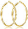 Senteria Large Gold Hoop Earrings 14K Gold Plated Twisted Hoop Earrings for Women Lightweight Hypoallergenic Big Gold Hoops Earrings for Girls with Cubic Zircon 50mm