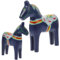 VILLCASE 1 Paar Dala Pferde, Mini Dalapferd Holzpferd Deko, Schweden Deko Holzfiguren, Handbemalte Pferdestatue FüR Wohnzimmer, Tv-Schrank, Hauswarming Geschenk, Blau