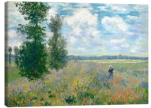Posterlounge Mohnfelder in der Nähe von Argenteuil Leinwandbild von Claude Monet 40 x 30 cm Wandbilder Wanddeko