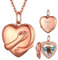 Supcare 46cm Amulett Herz Locket Damen Umarmung Hand Medaillon zum Öffnen für Bilder Custom Rosegold Necklace Retro Kette S925 Foto Halskette mit Anhänger Personalisiert Modeschmuck für Muttertag
