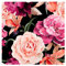 murando PREMIUM Vlies Tapete Blumen Rose Deko Panel Fototapete Wanddeko 10 m Tapetenrolle Mustertapete Wandtapete modern design Dekoration rosa orange beige schwarz b-B-0394-j-a
