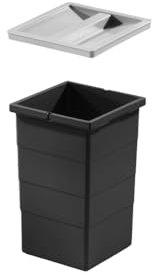 Hailo Inneneimer 1222509 | Abfalleimer 15 Liter mit Deckel | in den Maßen 226 x 233 x 350 mm | Schwarz