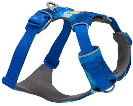 Ruffwear Front Range Hundegeschirr, reflektierendes Y-Geschirr, verstellbares, bequem gepolstertes Alltagsgeschirr für Spaziergänge und Hunderennen, 2 Leinenbefestigungen, Coastal Mountains L/XL