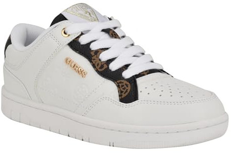 GUESS Damen Rubinn Sneaker, Weiß/Braun 141, 38.5 EU