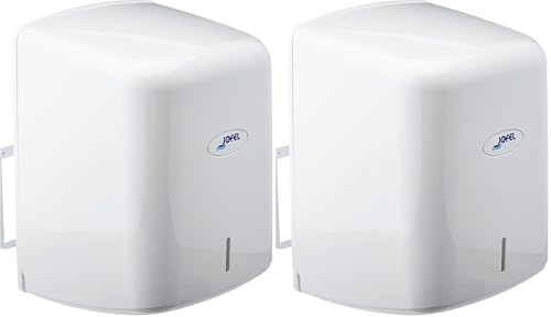 Jofel AG47000 - Dispensador de Papel Bobina Mecha en Continuo, bobinas 205 mm diámetro, Color Blanco (Paquete de 2)