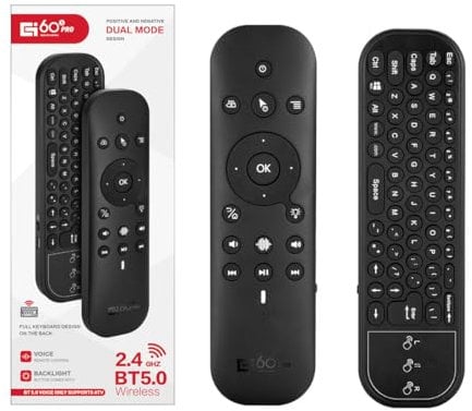 RUPA Bluetooth Sprachfernbedienung, 2025 Neueste 2.4G Bluetooth Fernbedienung für Android TV Box, Smart TV, Laptop, miniPC, Projektor, HTPC, Media Player (G60S Pro Plus)