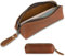 Andibro Vintage Federmäppchen aus Echtem Leder,Federmäppchen aus Genarbtem Leder mit Reißverschluss Handgefertigte Stifttasche Tragbar Bleistift Organizer Schreibwarentasche für Geschäftsleute