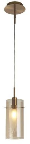 Licht-Erlebnisse Hängelampe Glas Ø 13 cm H: max. 1,2 m in Bronze Champagner E14 Modern Pendelleuchte Wohnzimmer Hängeleuchte Esstisch