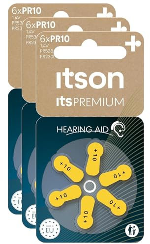 ITSON Lot de 3 x 6 Piles Auditives Zinc-Air Hearing aid PR10/PR230L ItsPREMIUM