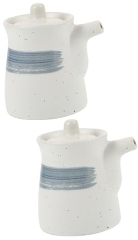TOPBATHY Dispensador De Vinagre De Cerámica 2 Unidades Botella Para Salsa Estilo Japonés Para Almacenar Condimentos Pequeños Frascos De Cocina.