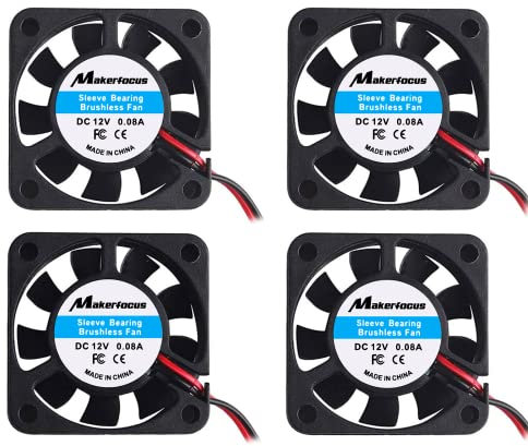 Seamuing 4 Stück Lüfter 12V 40mm 0,08A DC Leise 4010 Lüfter 40 × 40 × 10mm mit 28cm Kabel für 3D-Drucker DVR kleine Haushaltsgeräte Reparatur Ersatz