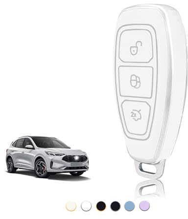 TOOMUME Coque Cle Voiture pour Ford Focus MK3 MK4 St Kuga Fiesta Puma C-Max | Silicone Doux, Antichoc, Antichute, Antirayures, Étui Protection Clé pour S-Max B-Max Mondeo Ecosport Galaxy Ranger