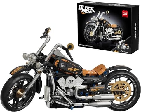 JUCYJULY Technik Motorrad Bausteine für Hanley Car, 445 Klemmbausteine Technik Rennen Motorrad Bausatz, MOC Supermotorrad Modellbausatz Superbike Spielzeug Geschenk