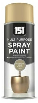 PNJB Metallic Gloss Champagne Gold Spray Paint, Quick Drying, Ideal for Metal Wood Plastic, Aerosol Spray, Perfect for Interior & Exterior,400ml, (1PCS)