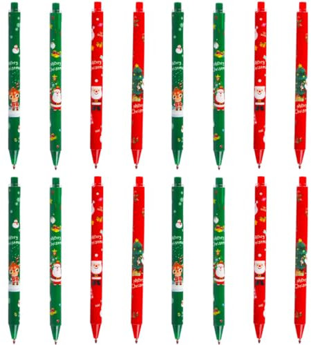 XPEX 16 Stück Weihnachts Kugelschreiber 0.5mm Druckkugelschreiber,Weihnachts Schreibender Kugelschreiber Für Studenten Kinder Weihnachten Party Geschenke Bag Fillers