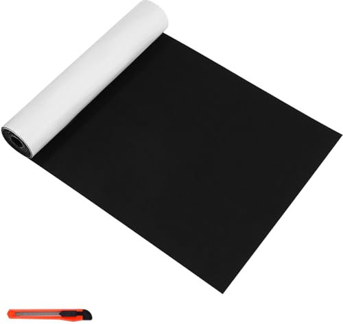 Feutrine Autocollante Noir 40 x 200 cm,Tissu Feutre,épaisseur 2 mm Feutrine Adhésive,Protège Vos Meubles et Plancher en Bois