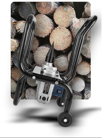 STMKB Partidor De Leña Eléctrico, Herramienta para Partir Leña Doméstica Totalmente Automática, Partidor De Leña con Encendido De Leña con Piedra De Afilar para Chimeneas Y Fogatas