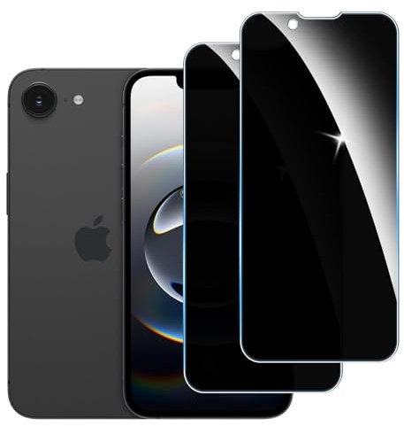 Lyphpe 【2 Pack】 Privacy Screen Protector for iPhone 16e 9H Tempered Glass Anti-Spy Private Film Case Friendly Easy Installation