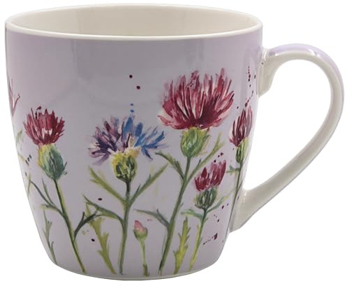 The Leonardo Collection Thistle Large Breakfast Mug Jennifer Rose Gallery for Drinks | Durable Coffee Cups for Home & Office | Comfortable & Easy-to-Hold Coffee Mugs for Beverages & Daily Use
