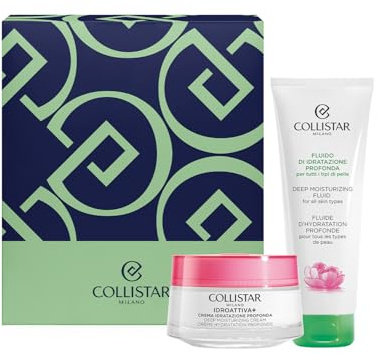 Collistar Cofanetto Viso, Crema Idratazione Profonda 50 ml + Fluido Idratazione Profonda 100 ml, Set Regalo Idratante e Protettivo, Formula Vegan