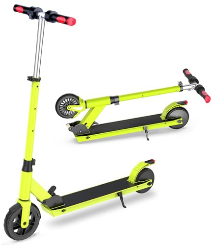 E Scooter FüR Kinder 6-16 Jahren 150 W Motor & 3 GäNge(6, 12, 18 Km/H) Max Reichweite 13km Kinder E Roller HöHenverstellbar Und Faltbar Elektroroller FüR Kinder Und Teenager (Grün)