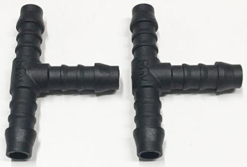 2 x 8mm T Piece Plastic Barbed Connector Pipe Hose Joiner Tubing Air Fuel Water