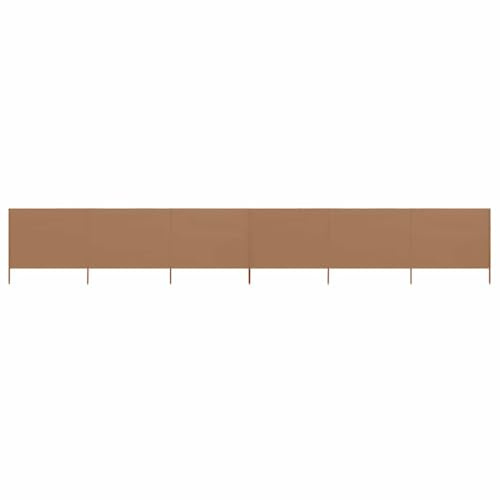 Mokuyary Paravent 6 Panneaux Tissu 800 x 120 cm Taupe, Protège du Soleil ou du Vent Brise Vue pour Jardin, Balcon, Terrasse
