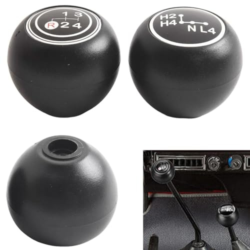 Pomo de palanca de cambios, palanca de cambios de plástico de 4 velocidades para Toyota Land Cruiser 40 Series FJ40 1969-1986, color negro, paquete de 2 piezas de repuesto directo