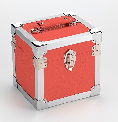 RED - 7 Inch 50 Record Storge Carry Case (1 LP)