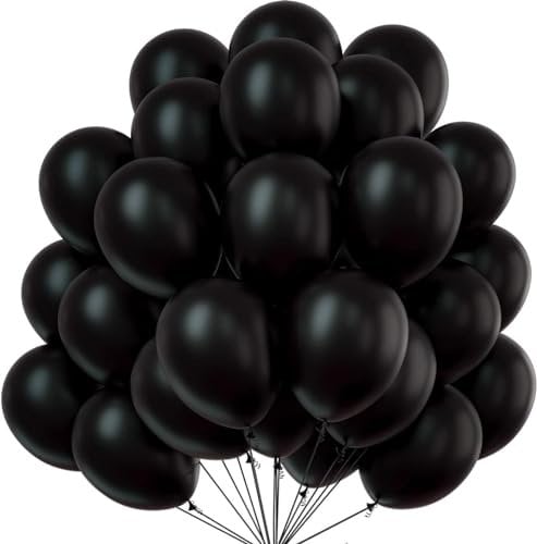50x Luftballons schwarz - Ø 35 cm für Geburtstag & Hochzeit & Party & Kindergeburtstag - Luft & Helium als Dekoration