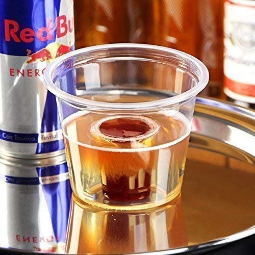 We Can Source It Ltd – Clear Plastic Jagerbomb Shot Glasses 25ml CE Shot with 60ml Chaser – Strong Reusable Party Glasses with Dual Chamber Design – Ideal for Bars, Clubs and Events - Pack of 50