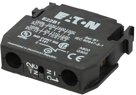 E22B1 | EATON CONTACT BLOCK, 1NC, 22.5MM, E22 PUSHBUTTON, NON-METALLIC, HEAVY-DUTY