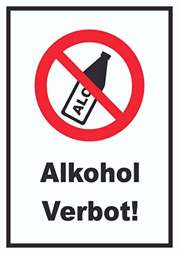 HB-Druck Alkohol verbot Schild A6 Rückseite selbstklebend