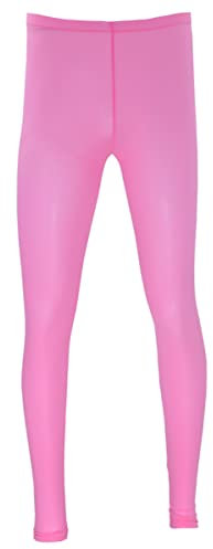 IEFIEL Collant Homme Pantalon de Compression Bas Sexy sous-vêtement Thermique Demi Transparent Legging Sport Fitness Gymnastique Rose Vif M