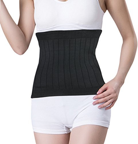 Afinder Damen Herren Kinder Rückenwärmer Winter Weiche Dicken Kaschmir Nierenwärmer Rückenstützgürtel Elastisch Wärmegürtel Leibwärmer Hüftwärmer Bauch Taille Unterstützung Schwarz Size M