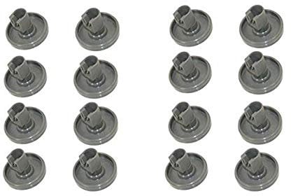 Find A Spare Dishwasher Lower Basket Wheel Pack of 16 For Zanussi AEG Electrolux Arthur Martin ESL6115 ZSF6128 ZSF6120 Grey Lower Basket Wheel (16 Pack)