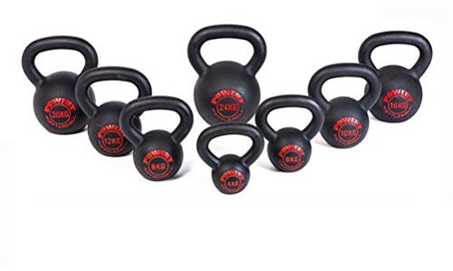 AGYH Kettlebells Black Cast Iron Kettlebell, Strength Training Cross Exercise Equipment, Weight Range 4kg/6kg/8kg/10kg/12kg/20kg/24kg (Size : 24kg/52.9lb)