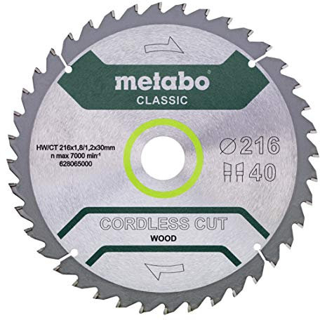 METABO 628665000 - Hoja de sierra Cordless Cut Classic 216x30 mm dientes 28 WZ 5° /B