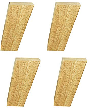 4 Stück Holz Möbelbeine Schräge Quadratische Möbelfüße Aus Eiche Holz Tischbeine Massivholz Möbelfüsse Ersatz Möbelbeine Sofabeine für Sofa Schrank und Bett(15cm)